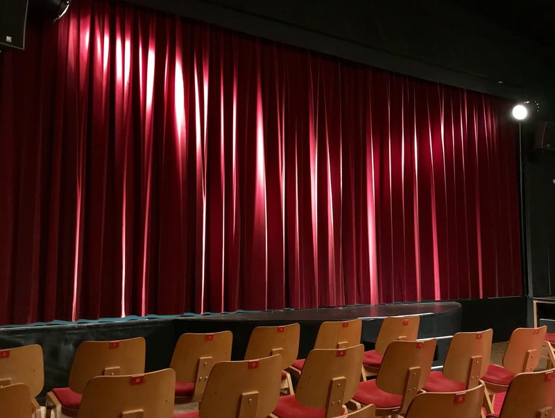 Backstage view of actors on stage